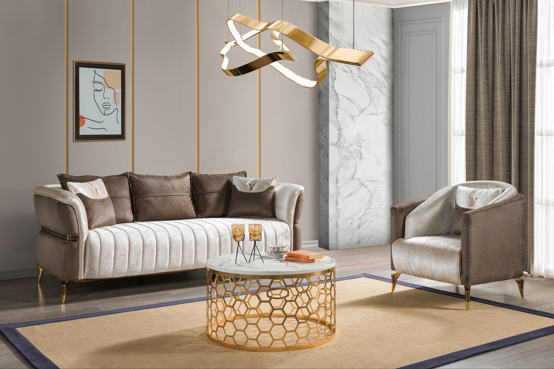 Dream – Wohnzimmer Sofa Garnitur Set