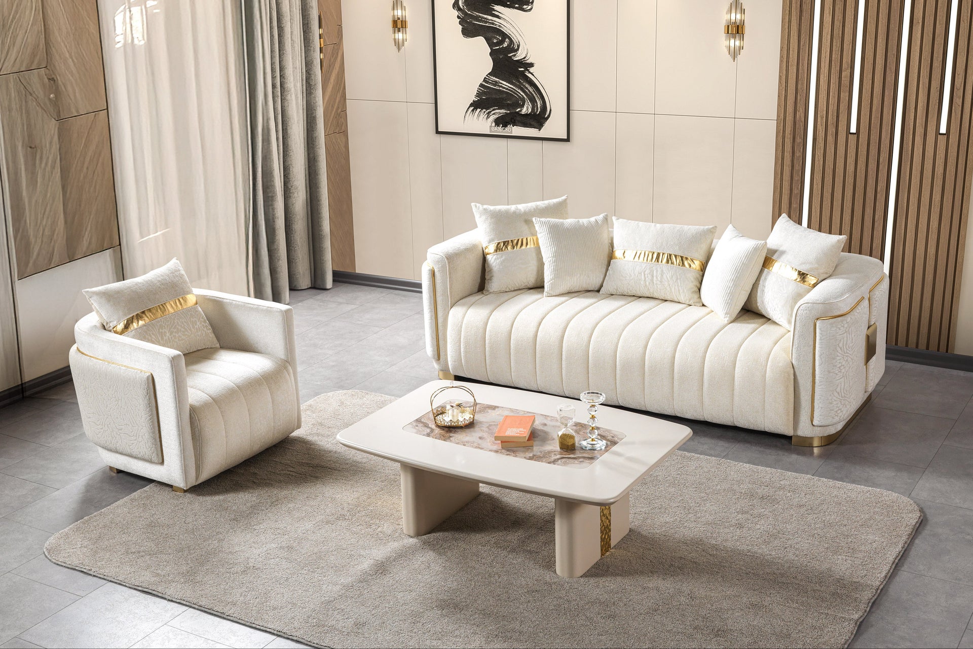 Avanos – Wohnzimmer Couch mit Polsterung