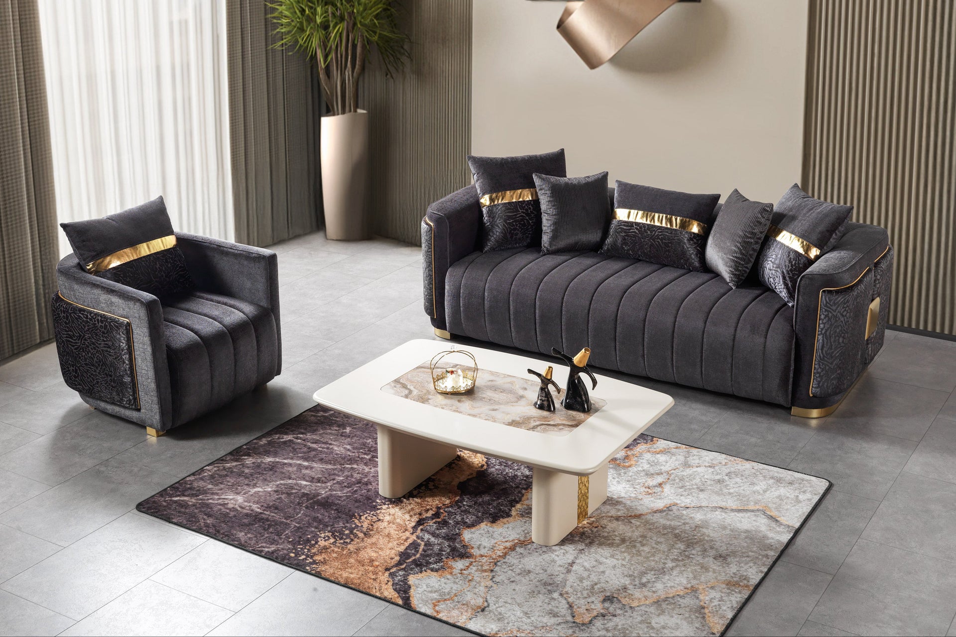 Avanos – Wohnzimmer Couch mit Polsterung