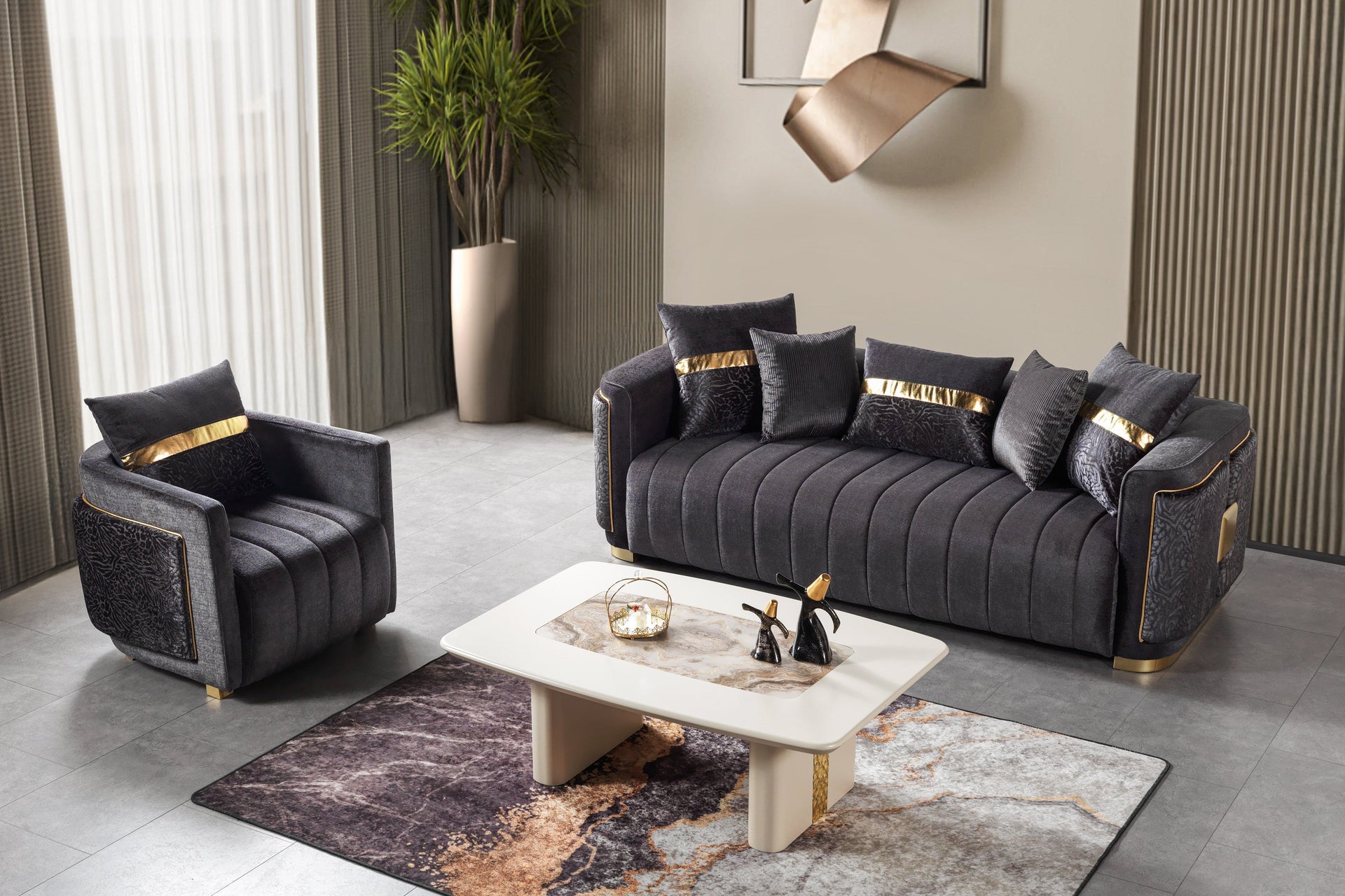 Avanos – Wohnzimmer Couch mit Polsterung