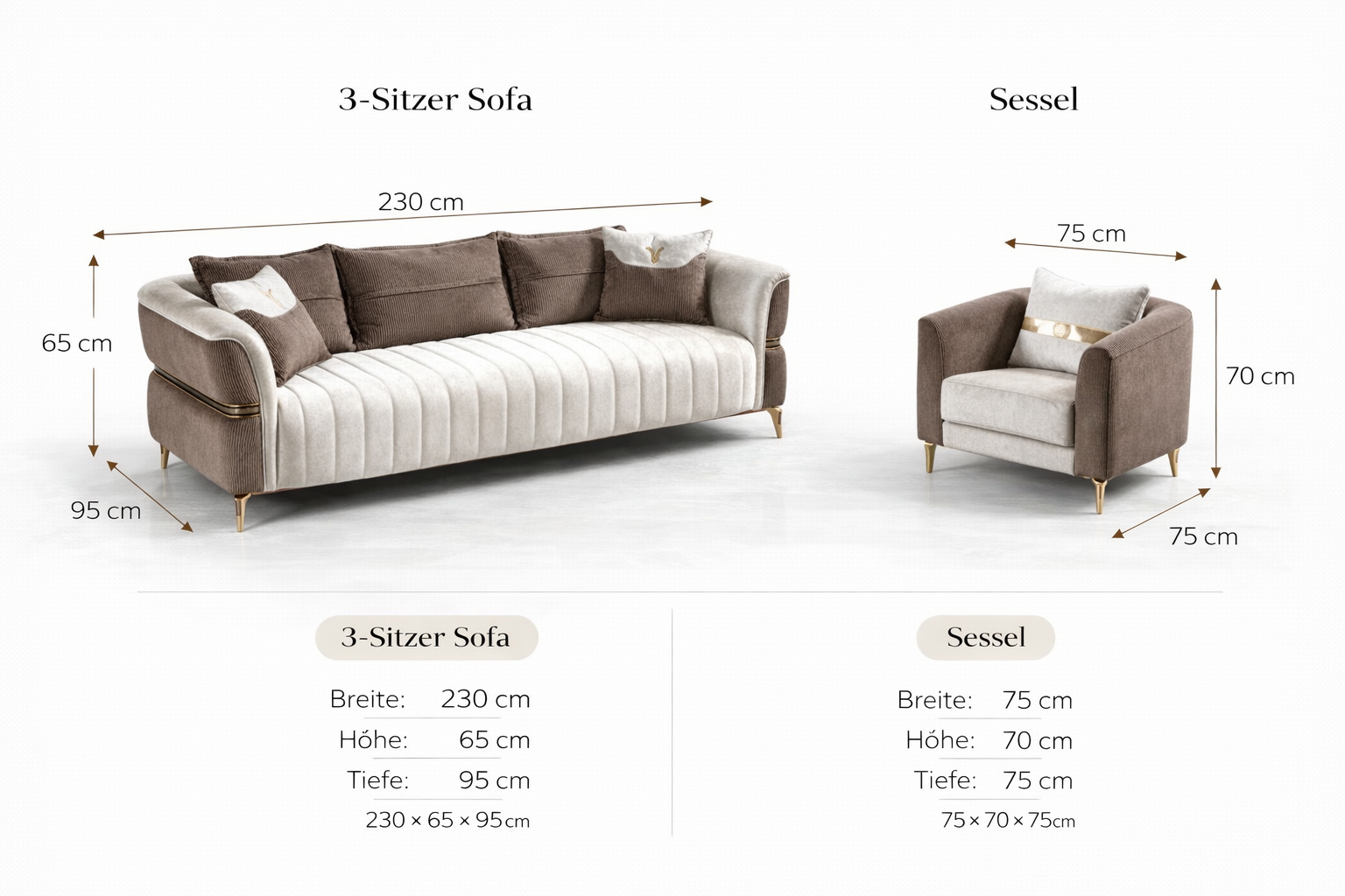 Dream – Wohnzimmer Sofa Garnitur Set